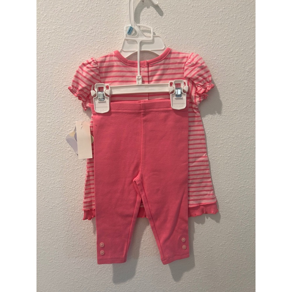 Vintage Disney Baby Eeyore Pink Striped Tunic and Leggings Set Girls 3-6M NWT - Picture 6 of 7